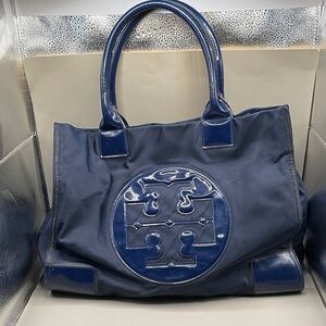 Tory Burch Navy Blue Tote Bag
